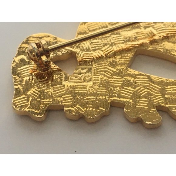 VTG Fish and Crown Dog Puppies Puppy Cloisonne Style Enamel Brooch Pin Jewelry - Picture 4 of 4